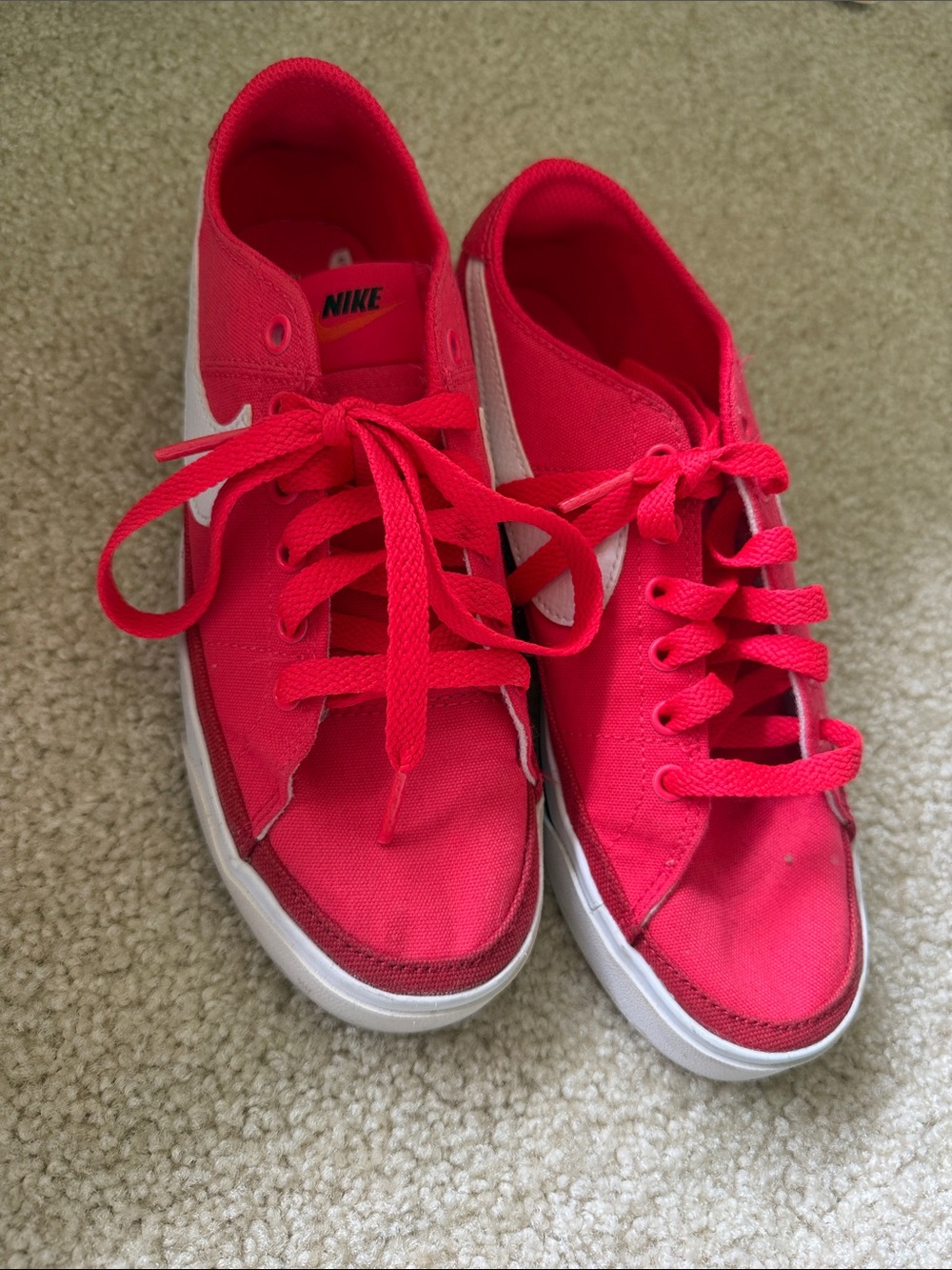 Nike Women's Court Legacy Canvas Sneakers in Red (Style CZ0294-600) size 6.5